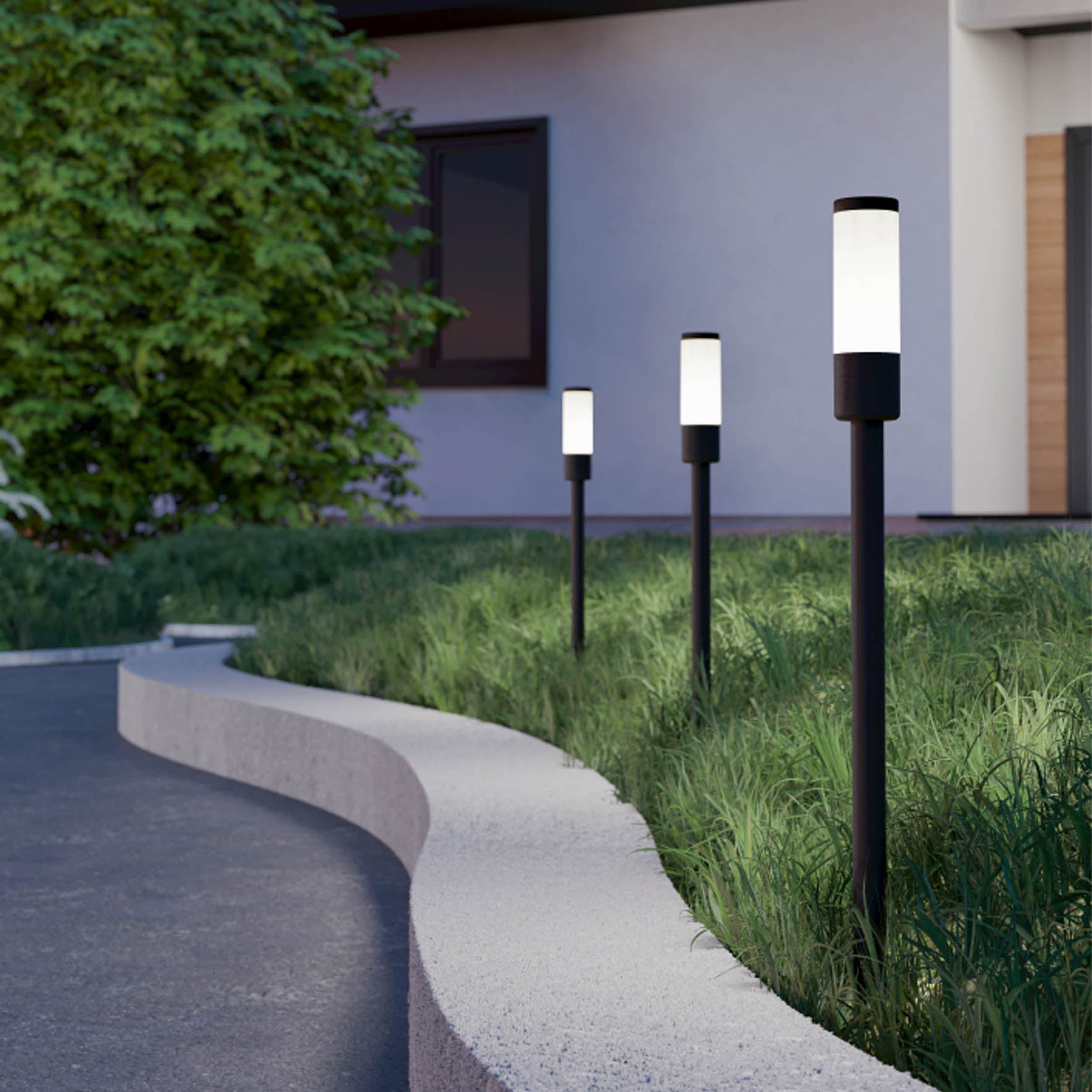 Eglo EU Zancaro Black Metal & Plastic 3 Set LED RGB Outdoor Ground Spike