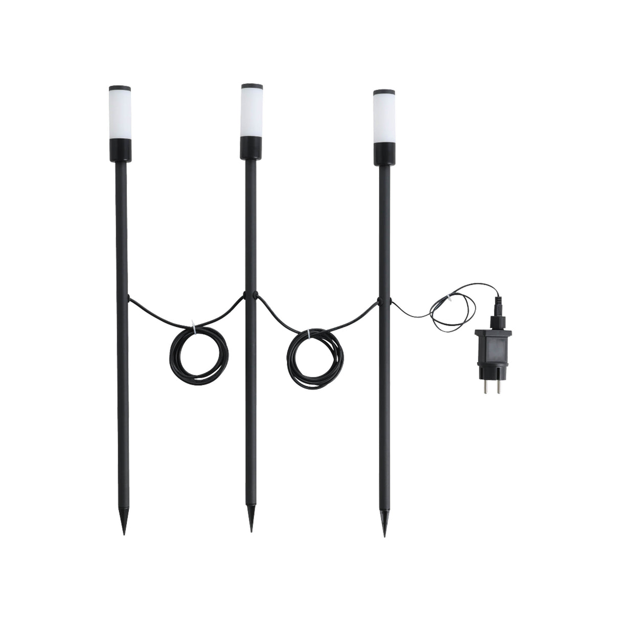 Eglo EU Zancaro Black Metal & Plastic 3 Set LED Outdoor Ground Spike