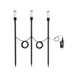 Eglo EU Zancaro Black Metal & Plastic 3 Set LED Outdoor Ground Spike