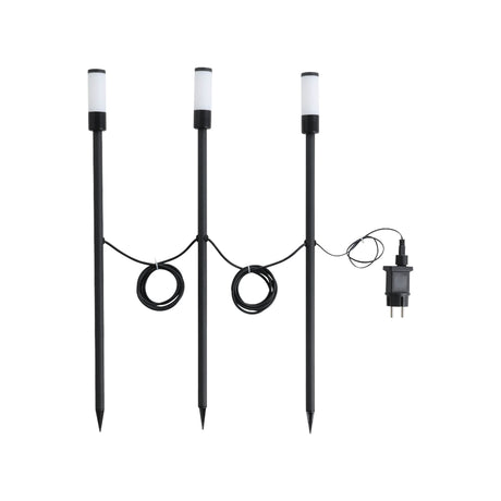 Eglo EU Zancaro Black Metal & Plastic 3 Set LED Outdoor Ground Spike