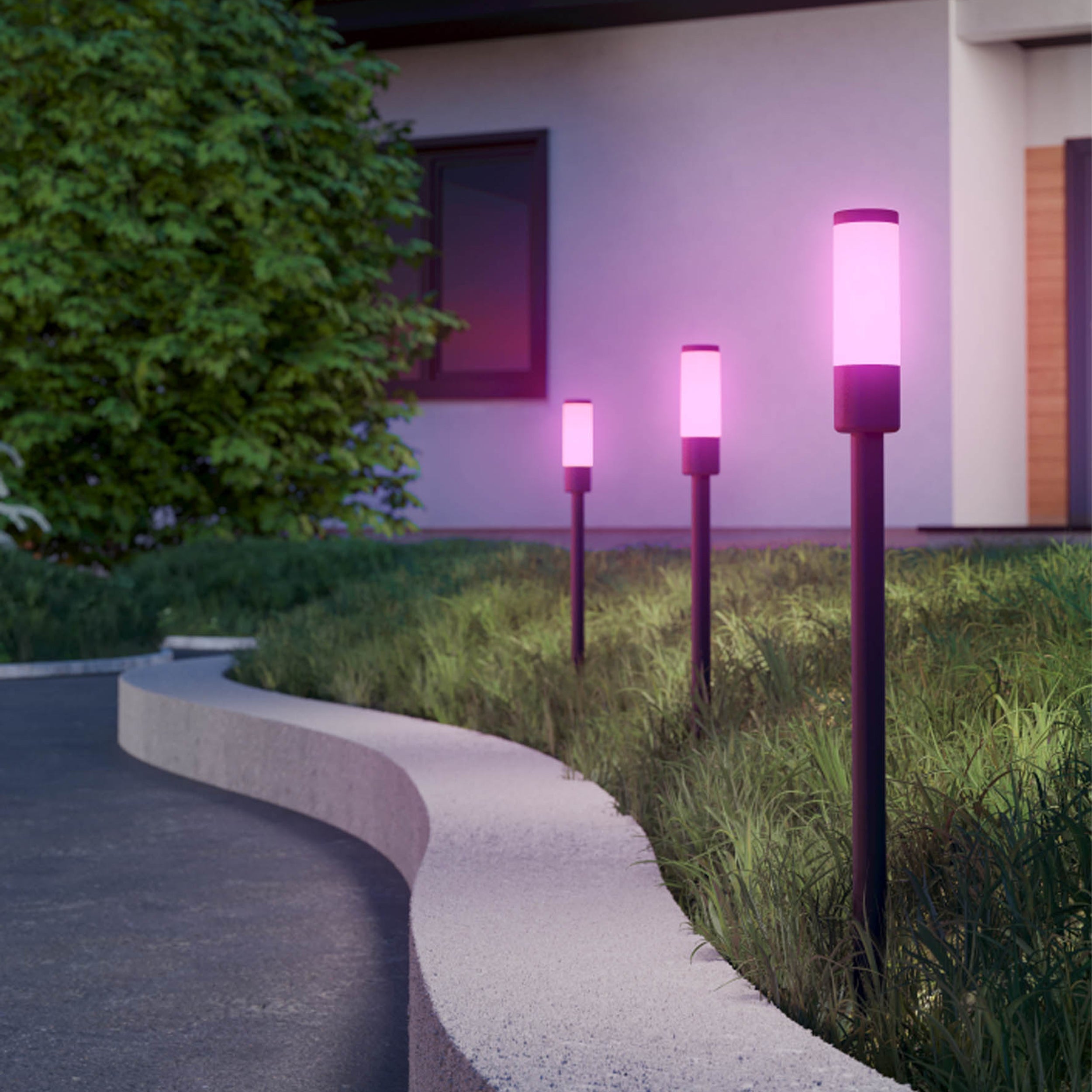 Eglo EU Alamonte 3 Aluminium & Steel Black Outdoor Floor Light