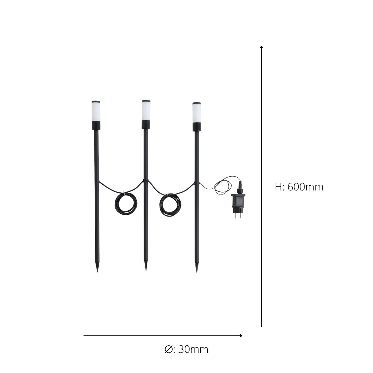Eglo EU Zancaro Black Metal & Plastic 3 Set LED RGB Outdoor Ground Spike
