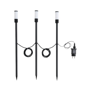 Eglo EU Zancaro Black Metal & Plastic 3 Set LED RGB Outdoor Ground Spike