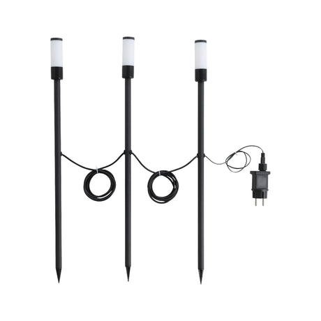 Eglo EU Zancaro Black Metal & Plastic 3 Set LED RGB Outdoor Ground Spike