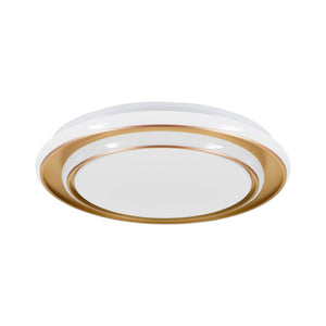 Eglo EU Moschetta LED Ceiling Light Round Gold Steel Frame with White Diffuser (D) 40cm