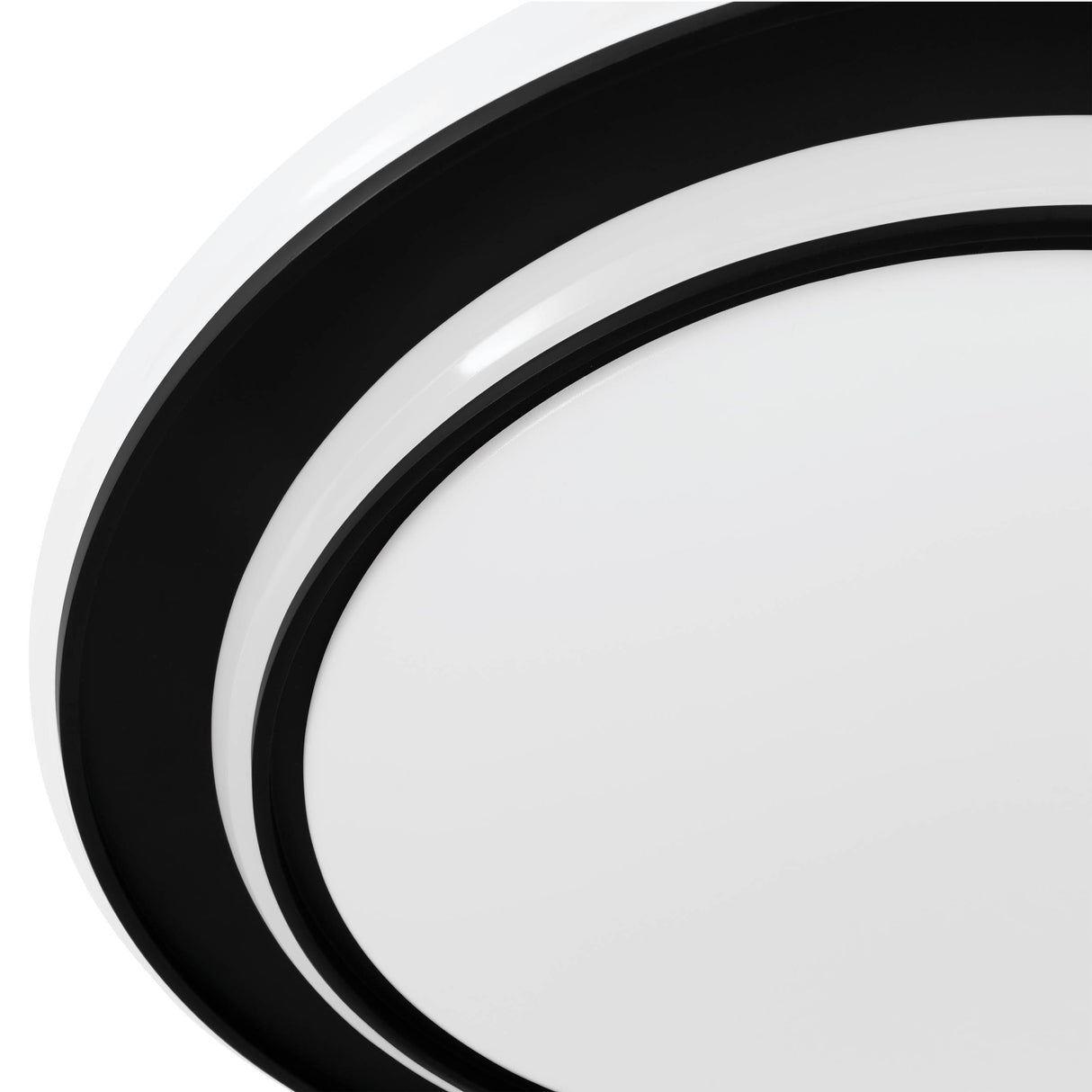 Eglo EU Moschetta LED Ceiling Light Round Black Steel Frame with White Diffuser (D) 40cm