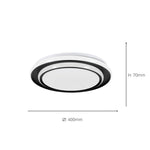 Eglo EU Moschetta LED Ceiling Light Round Black Steel Frame with White Diffuser (D) 40cm product image - Endon Lighting from First Light Direct with great prices and fast UK delivery