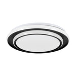 Eglo EU Moschetta LED Ceiling Light Round Black Steel Frame with White Diffuser (D) 40cm product image - Endon Lighting from First Light Direct with great prices and fast UK delivery