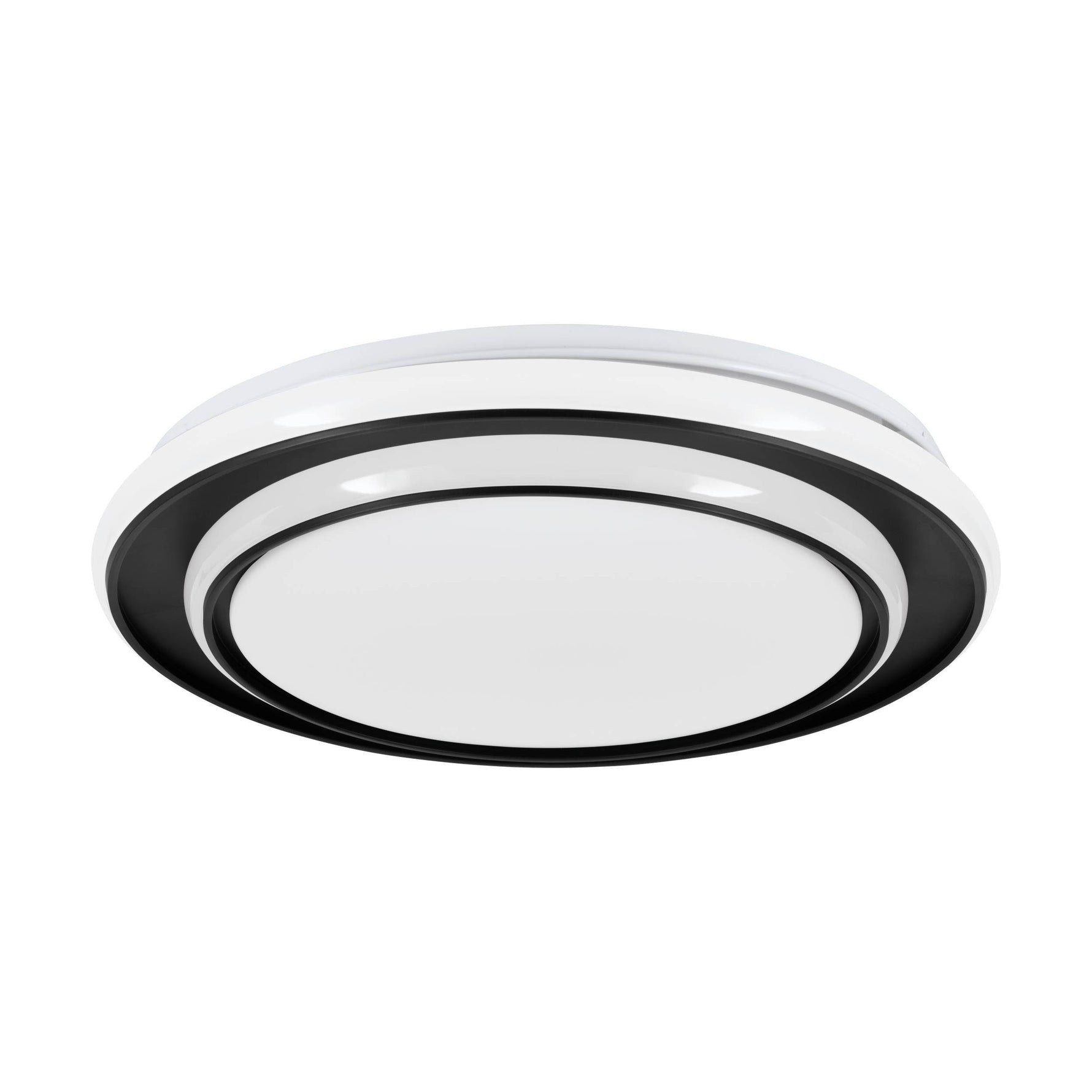 Eglo EU Moschetta LED Ceiling Light Round Black Steel Frame with White Diffuser (D) 40cm product image - Endon Lighting from First Light Direct with great prices and fast UK delivery