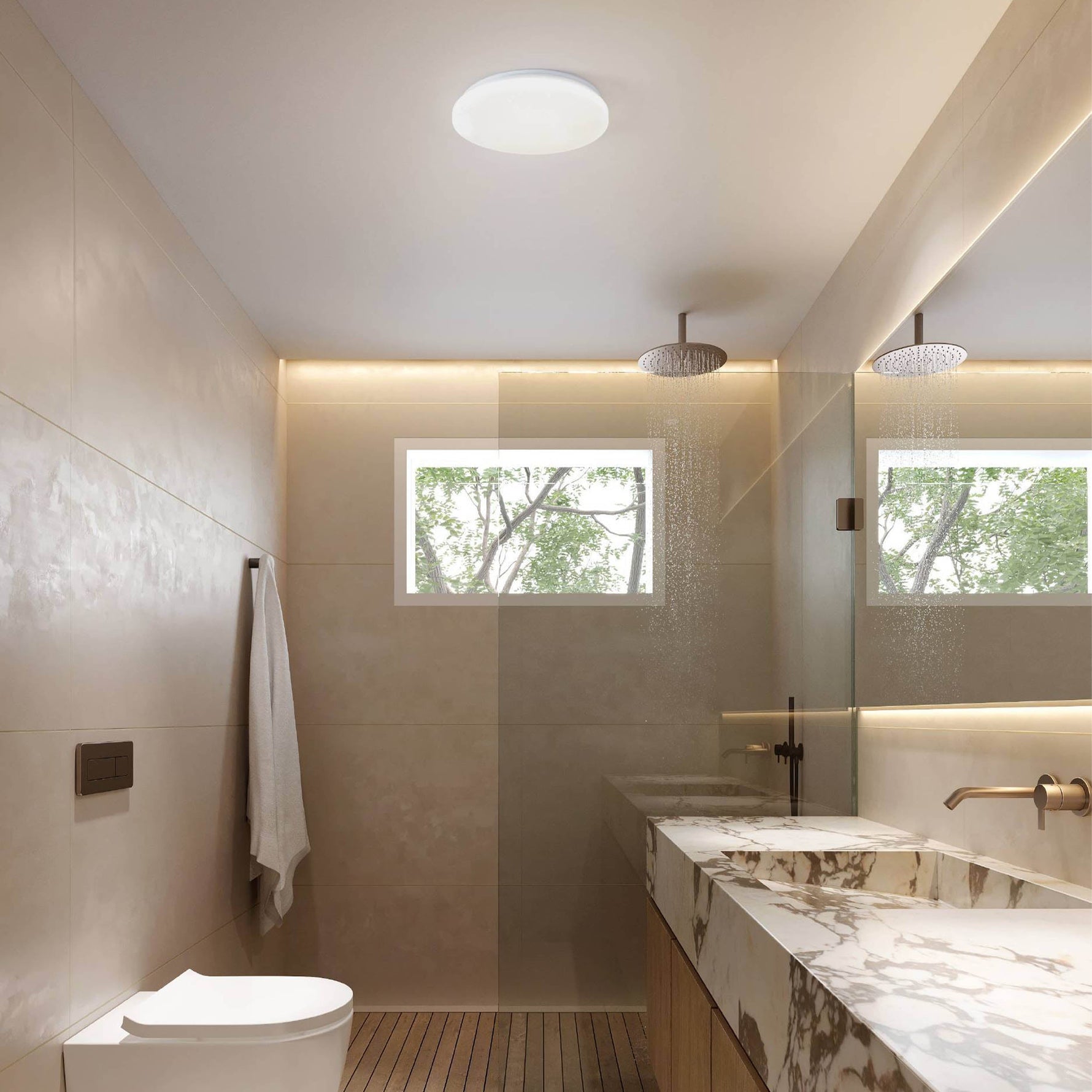 Eglo EU Frania-IP Bathroom Ceiling Light White CCT