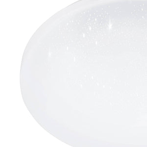 Eglo EU Frania-IP Bathroom Ceiling Light Round White Crystal Effect Shade CCT