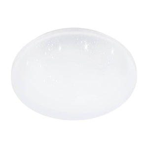 Eglo EU Frania-IP Bathroom Ceiling Light Round White Crystal Effect Shade CCT