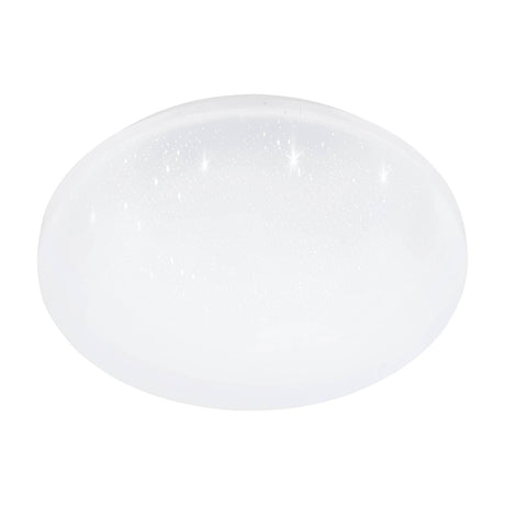 Eglo EU Frania-IP Bathroom Ceiling Light Round White Crystal Effect Shade CCT