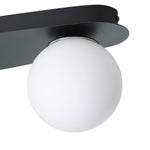Eglo EU Castrovido LED Bathroom Ceiling Light with Three White Glass Globes & Black Steel Mount