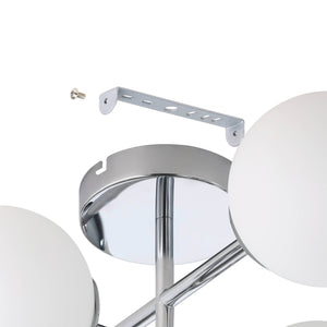 Eglo EU Castrovido LED Bathroom Ceiling Light with Four White Glass Globes & Chrome Steel Mount