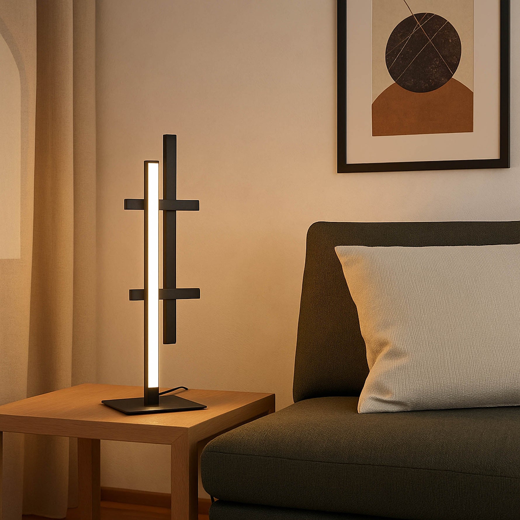 Eglo EU Trepiliano Sandy Metal & Plastic LED Table Light product image - Endon Lighting from First Light Direct with great prices and fast UK delivery