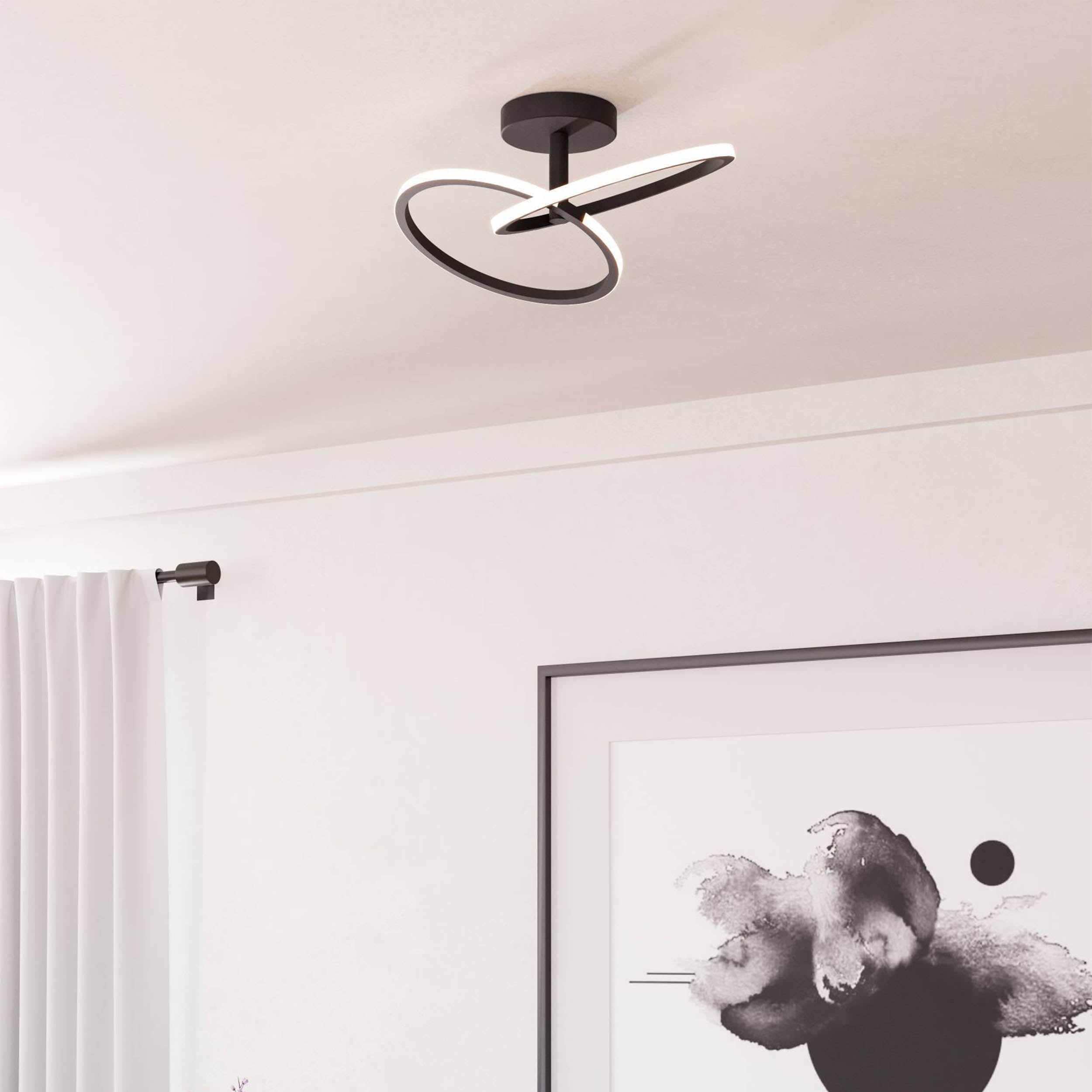 Eglo EU Conivarena LED Ceiling Light Modern Brushed Brass Elongated Oval Design product image - Endon Lighting from First Light Direct with great prices and fast UK delivery
