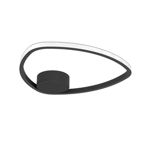 Eglo EU Moschella LED Ceiling Light 37.5cm Round Black Aluminium & Steel Frame with White Diffuser, Tri?Colour CCT
