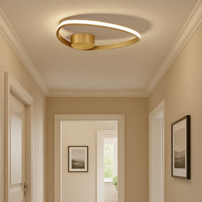 Eglo EU Moschella LED Ceiling Light 37.5cm Round Brushed Brass Aluminium & Steel Frame with White Diffuser, Tri?Colour CCT
