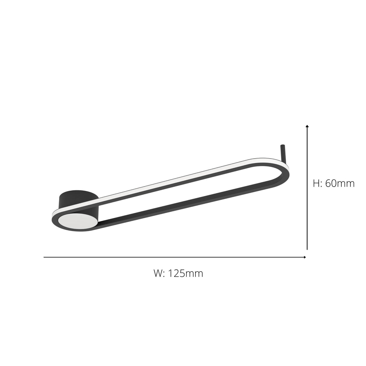 Eglo EU Collecorvino LED Ceiling Light Modern Black Steel & Aluminum Slim Oval Light Panel