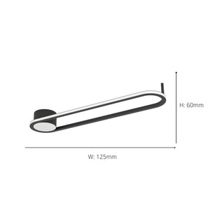 Eglo EU Collecorvino LED Ceiling Light Modern Black Steel & Aluminum Slim Oval Light Panel