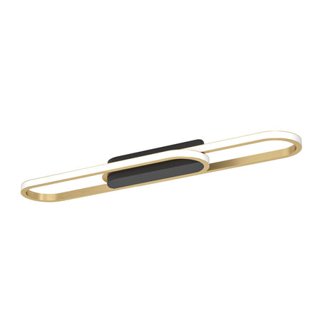 Eglo EU Conivarena LED Ceiling Light Modern Brushed Brass Elongated Oval Design