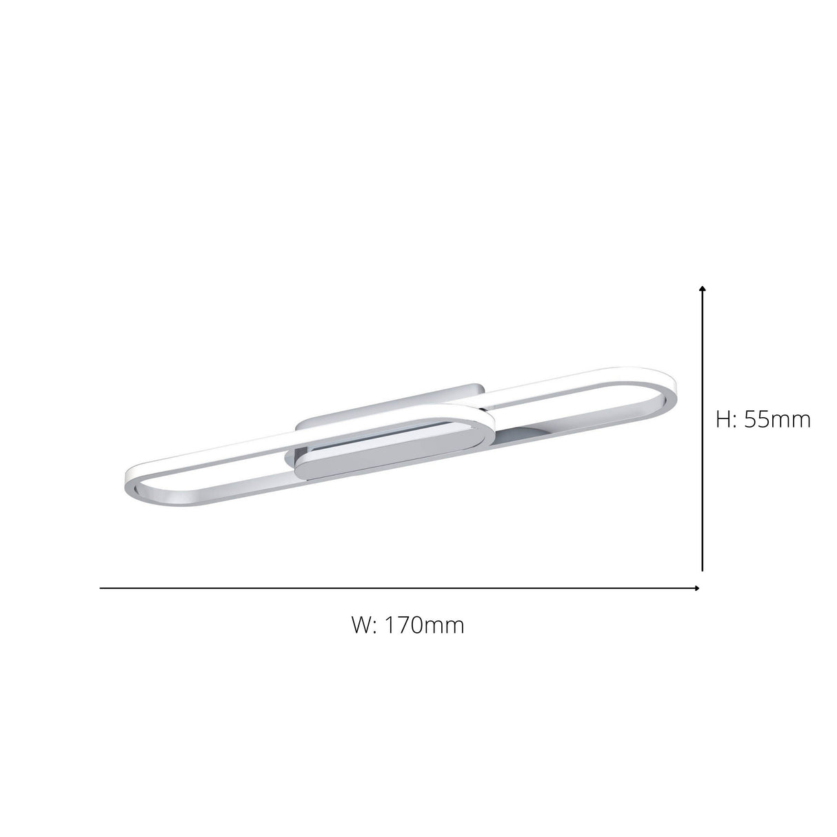 Eglo EU Conivarena LED Ceiling Light Modern Chrome Elongated Oval Design