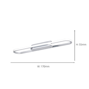 Eglo EU Conivarena LED Ceiling Light Modern Chrome Elongated Oval Design
