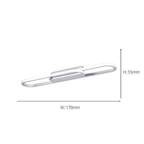 Eglo EU Conivarena LED Ceiling Light Modern Chrome Elongated Oval Design
