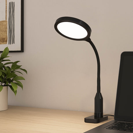 Eglo EU Lauro LED Clamp Table Lamp Black Plastic with Touch Dimmer & 3?Step CCT
