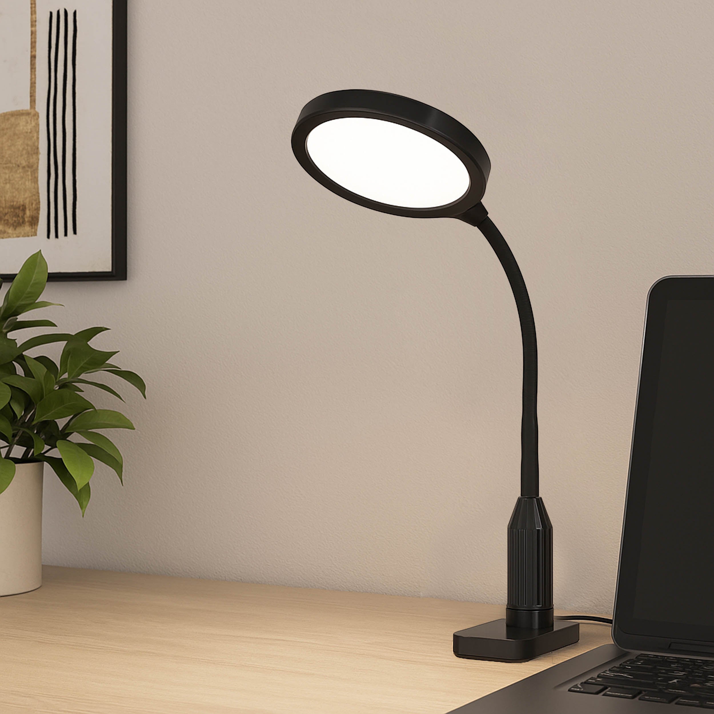 Eglo EU Lauro LED Floor Light Black Plastic Slim Rounded Light Head