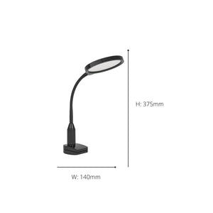 Eglo EU Lauro LED Clamp Table Lamp Black Plastic with Touch Dimmer & 3?Step CCT