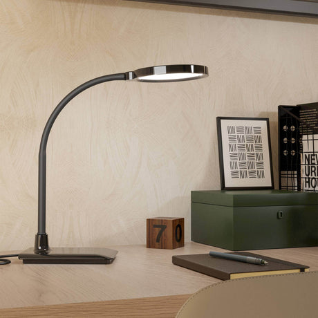 Eglo EU Lauro LED Table Lamp Black Plastic Slim Rounded Light Head