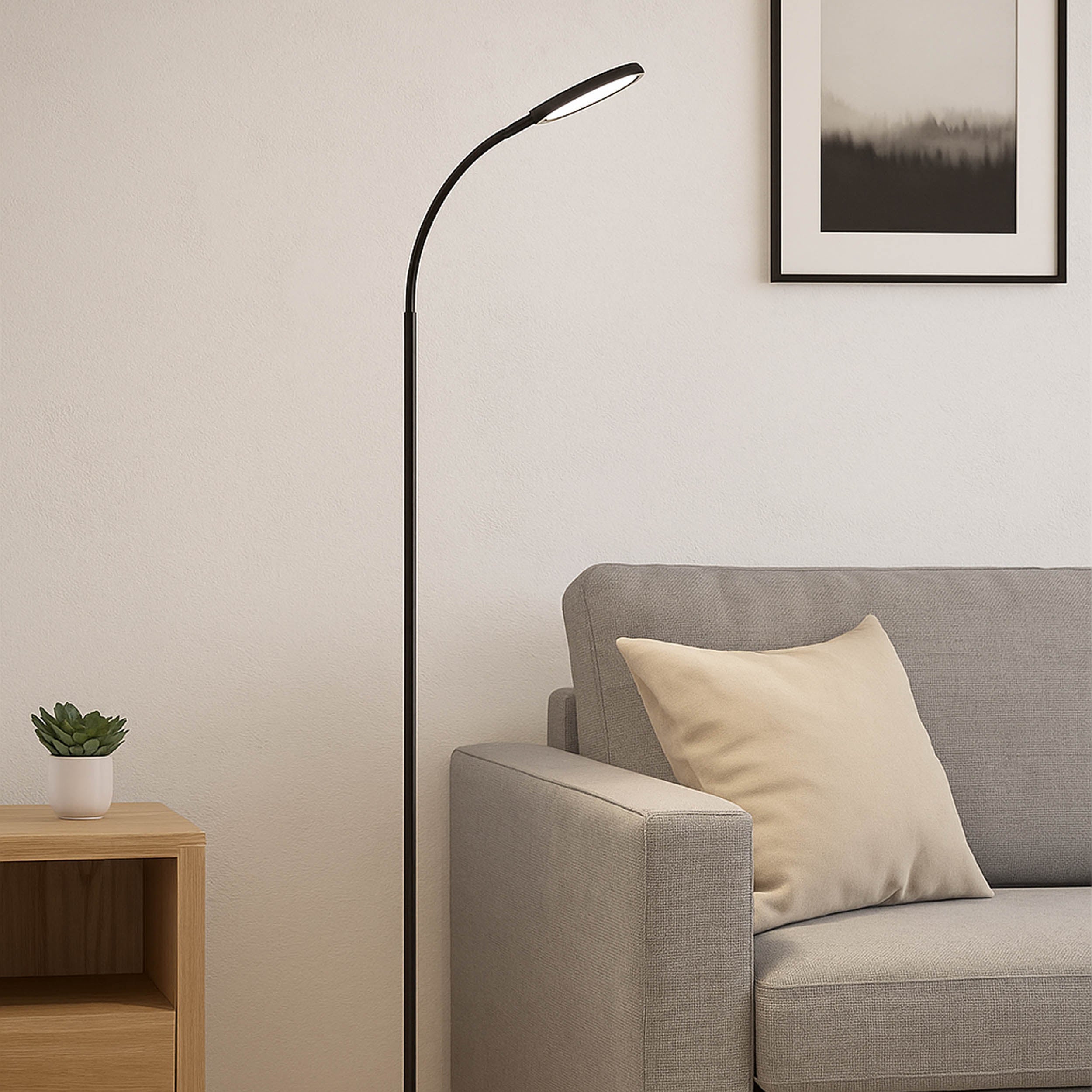 Eglo EU Lauro LED Table Lamp Black Plastic Slim Rounded Light Head