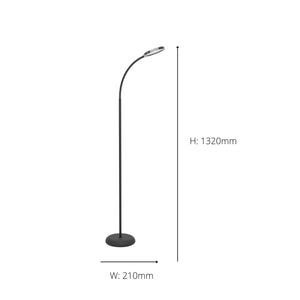 Eglo EU Lauro LED Floor Light Black Plastic Slim Rounded Light Head