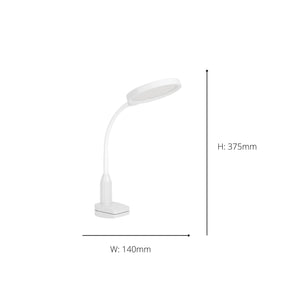 Eglo EU Lauro LED Clamp Table Lamp White Plastic with Touch Dimmer & 3?Step CCT