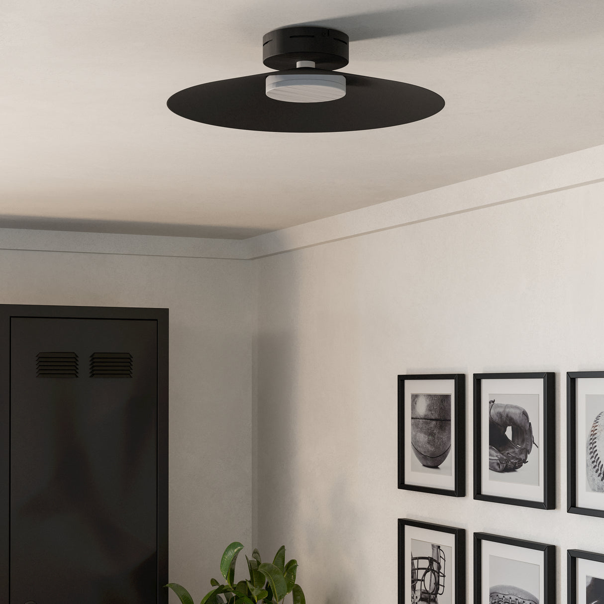 Eglo EU Conomavilla-Z Black Steel Conical Shades Modern Smart Control Ceiling Light