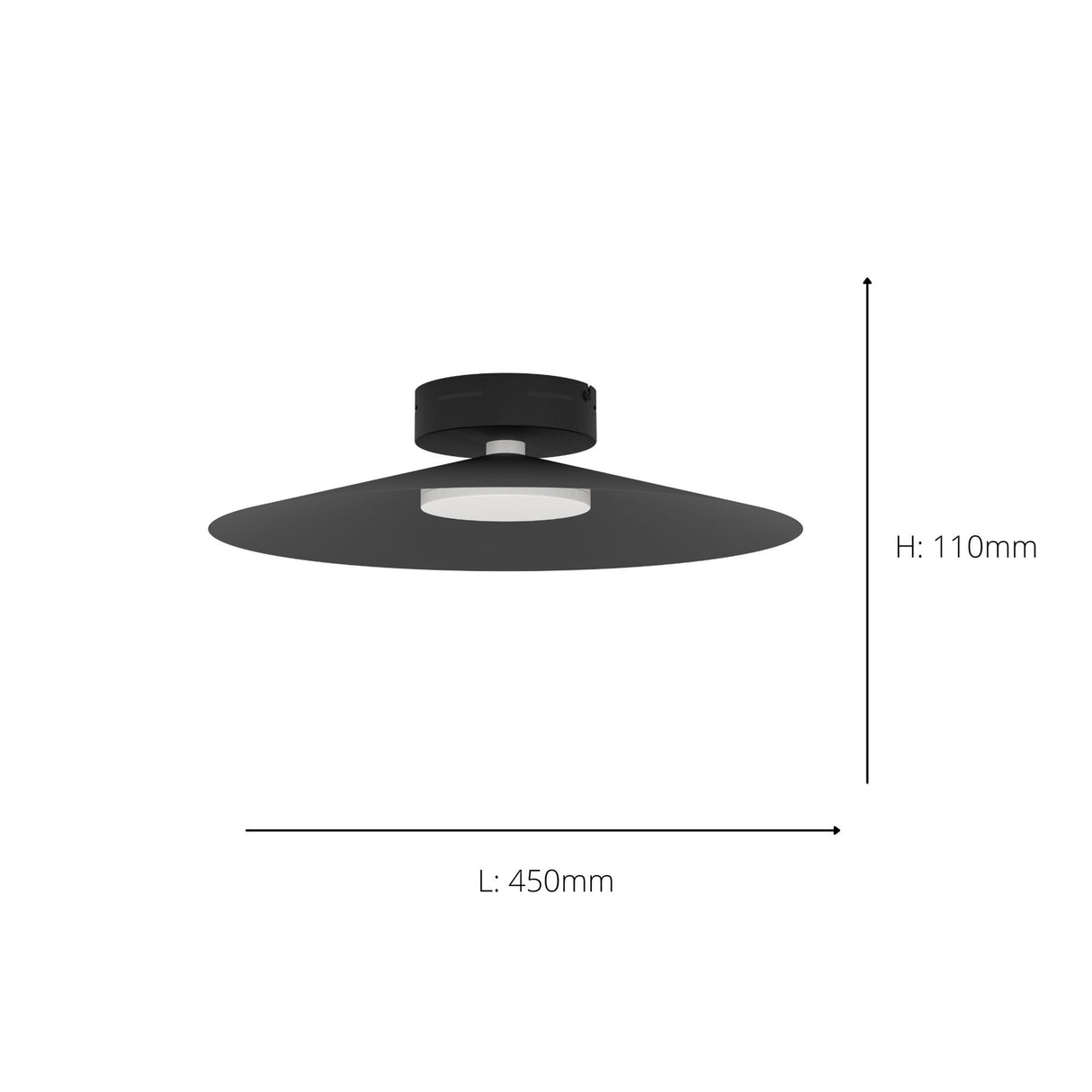 Eglo EU Conomavilla-Z Black Steel Conical Shades Modern Smart Control Ceiling Light