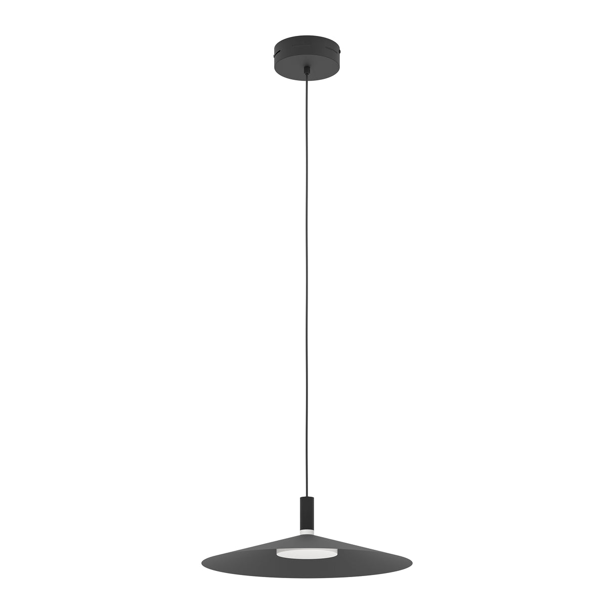 Eglo EU Conomavilla-Z Black Steel Conical Shades Modern Smart Control Single Pendant