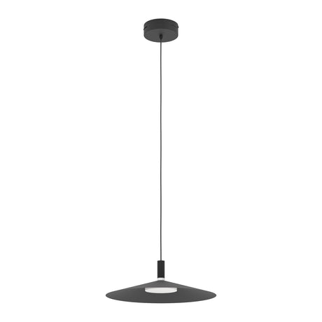 Eglo EU Conomavilla-Z Black Steel Conical Shades Modern Smart Control Single Pendant
