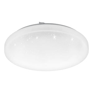 Eglo EU Frania-Z Smart Control Rounded Plastic & Steel With Crystal Effect LED Ceiling Light, 31cm
