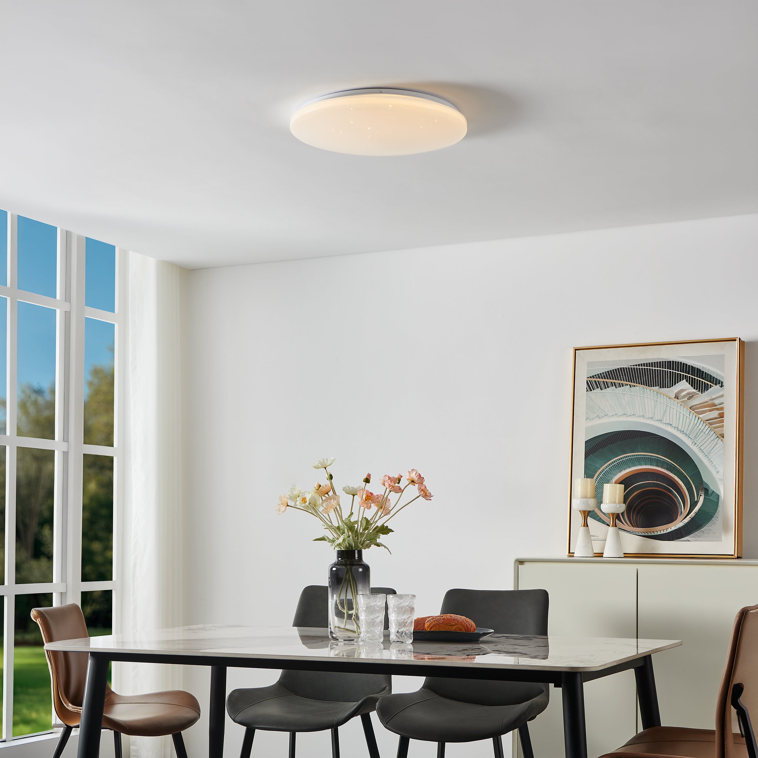 Eglo EU Crespillo White Plastic LED Ceiling Light product image - Endon Lighting from First Light Direct with great prices and fast UK delivery