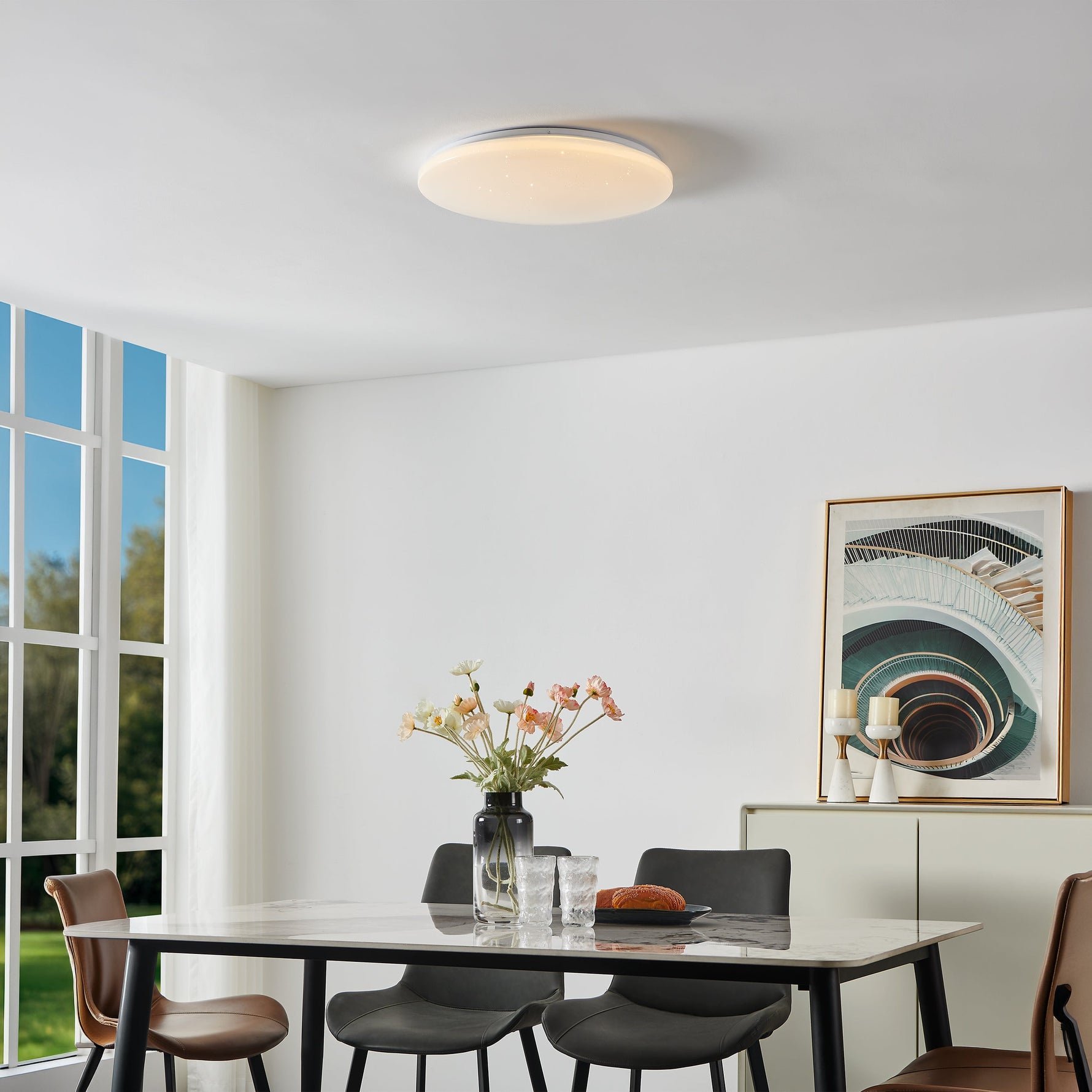 Eglo EU Crespillo White Plastic LED Ceiling Light product image - Endon Lighting from First Light Direct with great prices and fast UK delivery