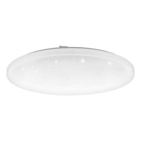 Eglo EU FRANIA?Z Smart LED Ceiling Light – White Crystal?Effect Design, RGB + Tuneable White 2700–6500K, App & Remote Control, 500mm Indoor Light