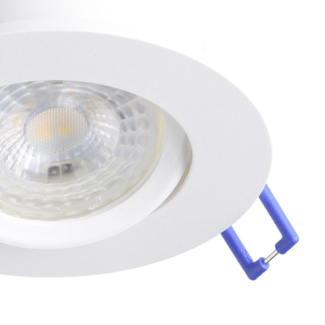 Eglo EU Barranco GU10 White Round Recessed Light, IP20, 9cm