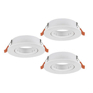 Eglo EU Barranco GU10 White Round Set of 3 Recessed Light, 9cm