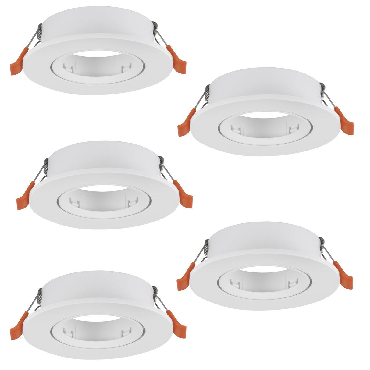 Eglo EU Barranco GU10 White Round Set of 5 Recessed Light, IP20, 9cm