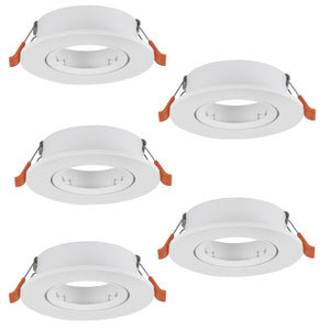 Eglo EU Barranco GU10 White Round Set of 5 Recessed Light, IP20, 9cm