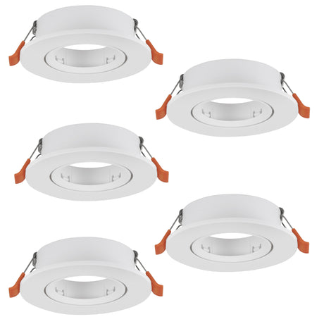 Eglo EU Barranco GU10 White Round Set of 5 Recessed Light, IP20, 9cm