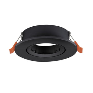Eglo EU Barranco GU10 Black Round Recessed Light, IP20, 9cm